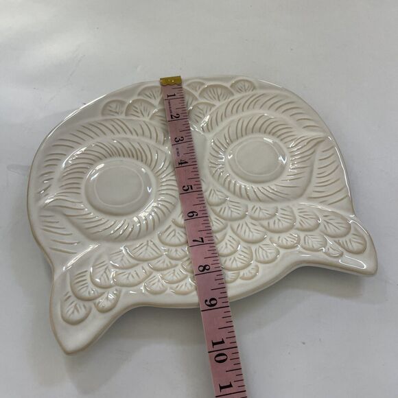 Pottery Barn Owl Shaped Plate Harvest Fall Platter Decorative Dish - Picture 7 of 7